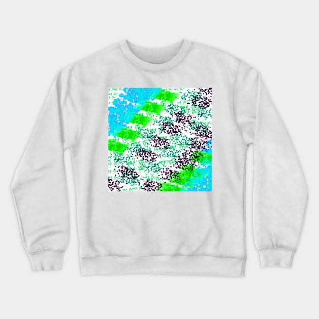 Sponge Print Green/Teal/Black Crewneck Sweatshirt by BlakCircleGirl